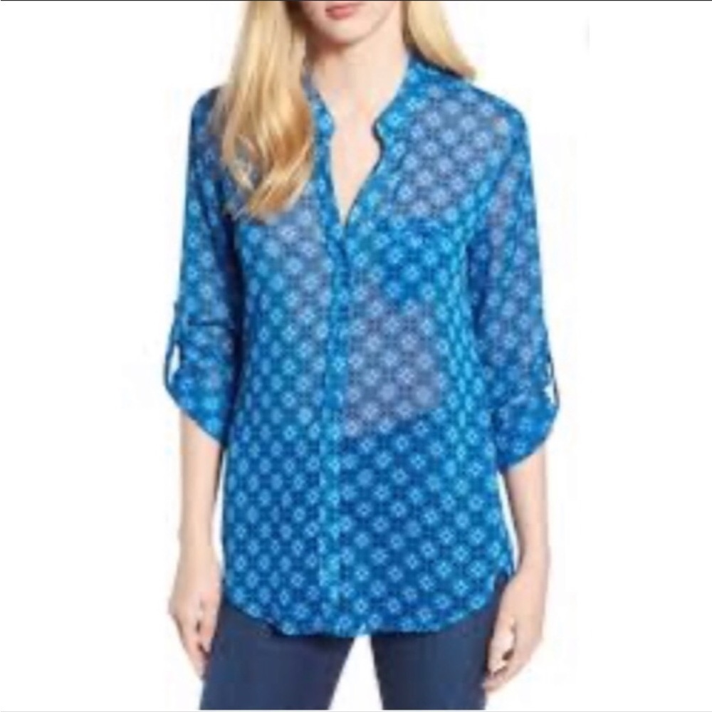 KUT from the Kloth Blue Diamond Jasmine Blouse